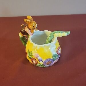 Bunny Rabbit Garden Teacup with Spoon Merc Asia 1999